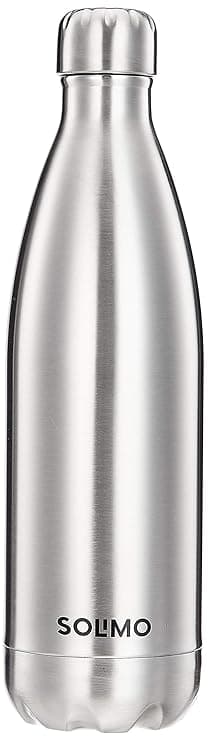 Amazon Brand - Solimo 1000ml Stainless Steel Insulated (Thermosteel) Water Bottle | 24 Hours Hot and Cold | Leakproof, Rust and Corrosion Resistant| For Travel, Office, Trekking, Home (Silver)